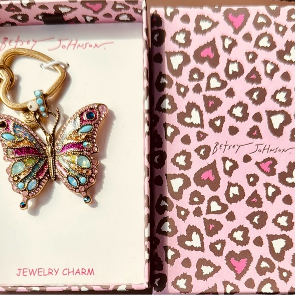 Betsey Johnson Pink and Blue Butterfly Jewelry Charm